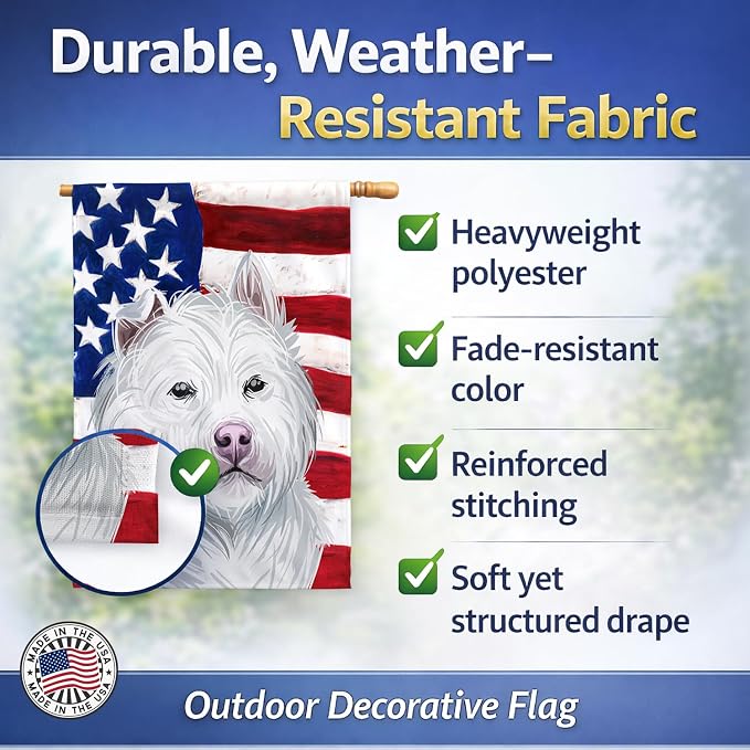 Caroline's Treasures CK6759CHF Xiasi Quan American Flag House Flag Large Porch Sleeve Pole Decorative Outside Yard Banner Artwork Wall Hanging, Polyester, House Size, Multicolor