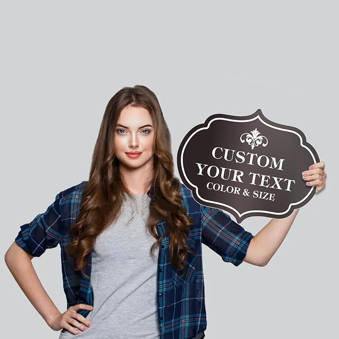 Custom Sign - Custom Sign Outdoor Metal,Personalized Metal Signs for Outside,Yard,Wall,Office,Business,Garden,Gate,Porch,Garage Ultra Clear Waterproof 12 x 9 inch