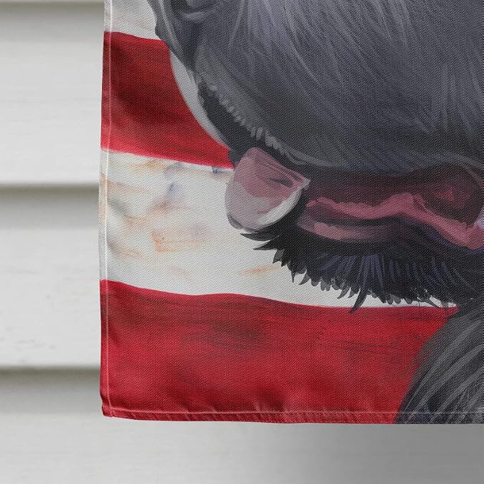 Caroline's Treasures CK6481CHF Caucasian Shepherd Dog American Flag House Flag Large Porch Sleeve Pole Decorative Outside Yard Banner Artwork Wall Hanging, Polyester, House Size, Multicolor