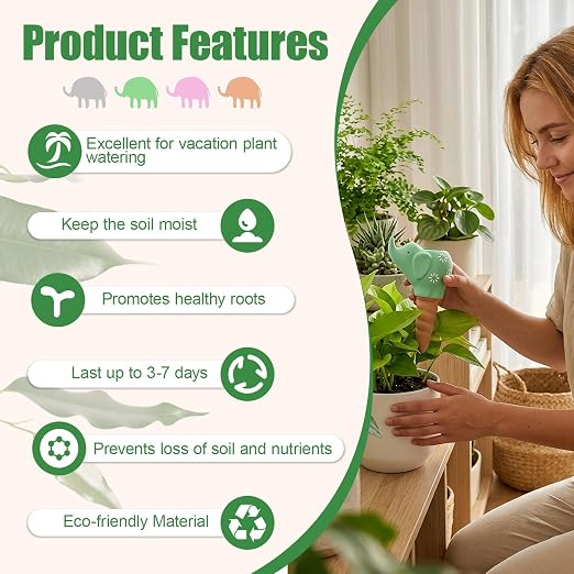 Terracotta Watering Spikes, 4 Pack Plant Watering Devices Self Watering Spikes Vacation Clay Watering Stakes Garden Plant Watering Globes for Indoor & Outdoor Plants