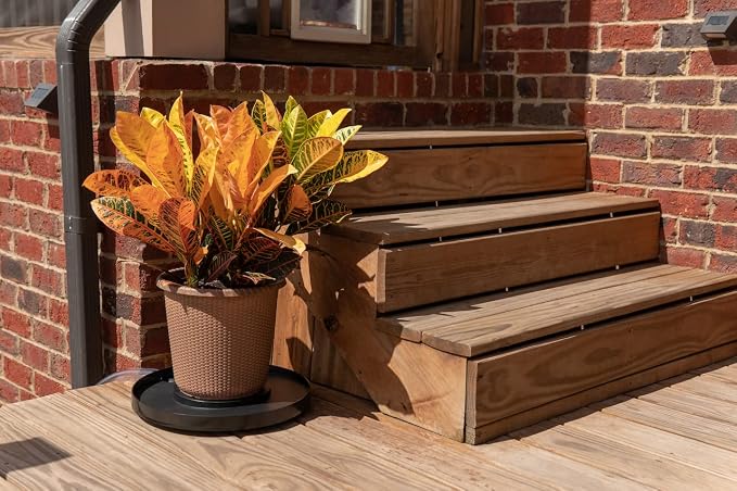 Drain Away Black 22 Inch Plant Saucer Heavy Duty Drain Tray for Large Pots Indoor Outdoor Waterproof UV Resistant | Protect Floors Decks | 12in 15in 22in | White Gray Terra Cotta Black