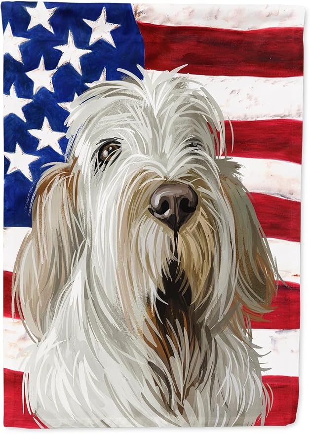 Caroline's Treasures CK6720CHF Spinone Italiano Dog American Flag House Flag Large Porch Sleeve Pole Decorative Outside Yard Banner Artwork Wall Hanging, Polyester, House Size, Multicolor