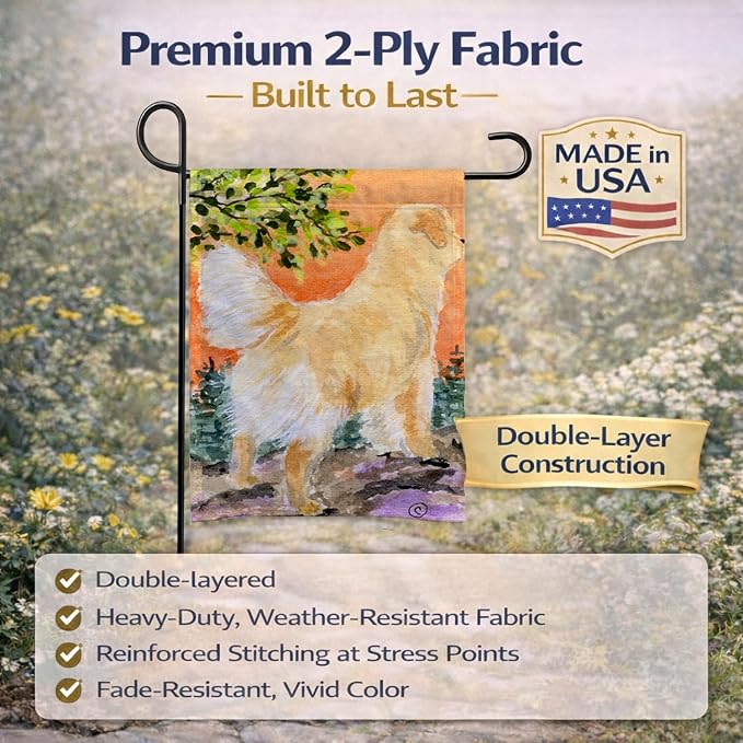Caroline's Treasures SS8851GF Golden Retriever Garden Flag Mailbox Flag Decorative Yard Flag Banner Outside Patio Artwork Yard Flower Beds, Garden Size, Multicolor
