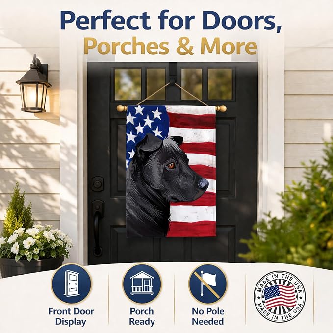 Caroline's Treasures CK6644CHF Phu Quoc Ridgeback Dog American Flag House Flag Large Porch Sleeve Pole Decorative Outside Yard Banner Artwork Wall Hanging, Polyester, House Size, Multicolor