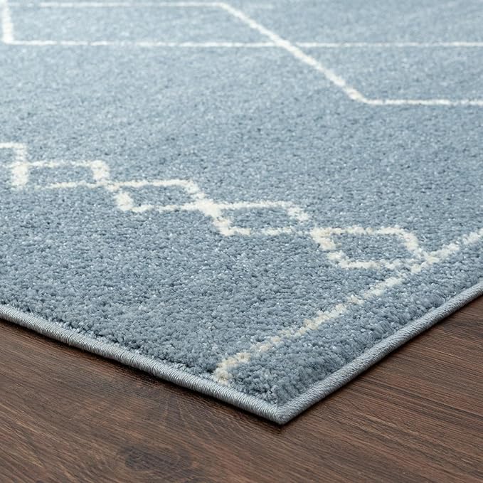 LUXE WEAVERS Daphnes Blue 5x7 Boho Moroccan Geometric Area Rug 2735
