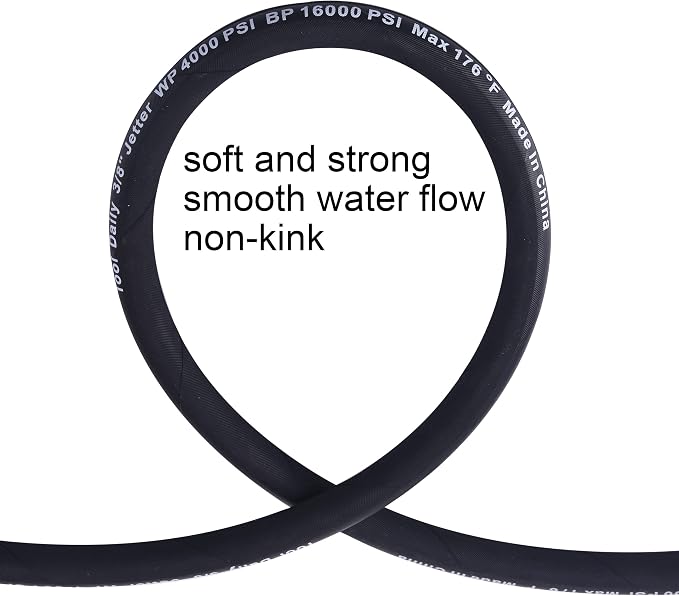 Tool Daily Pressure Washer Whip Hose with Swivel, Hose Reel Connector for Pressure Washing, 4 FT (3/8 NPT Solid + M22 Female)