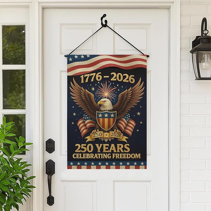 250 Anniversary Usa Garden Flags for Outside, 250 Anniversary USA Flag 1776-2026 Commemorative Patriotic Yard Sign Outdoor Banner Yard Sign 4th of July Decorations Double Sided Waterproof 250 Year American Flag 28x40 Inch
