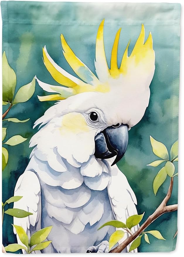 Caroline's Treasures Sulphurcrested Cockatoo Garden Flag Mailbox Flag Decorative Yard Flag Banner Outside Patio Artwork Yard Flower Beds, Garden Size, Multicolor