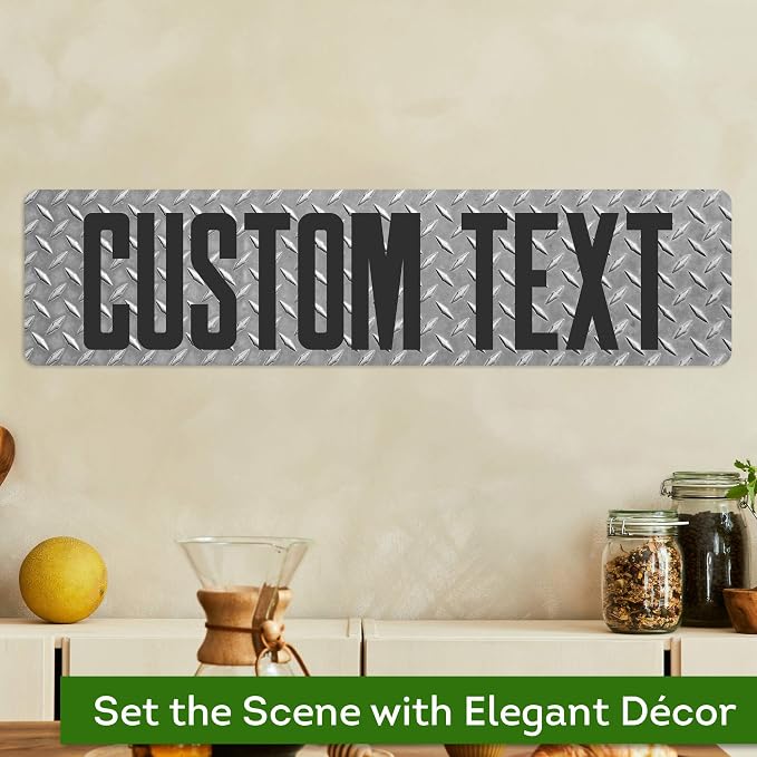 Custom Sign, Custom Street Sign, 11 Font Colors, 13 Font Styles, 4 Hole Options, 22 Sizes, 6x24 Inches, Rust Free DiBound, Fade Resistant, Made in USA by My Sign Center (Diamond Metal)