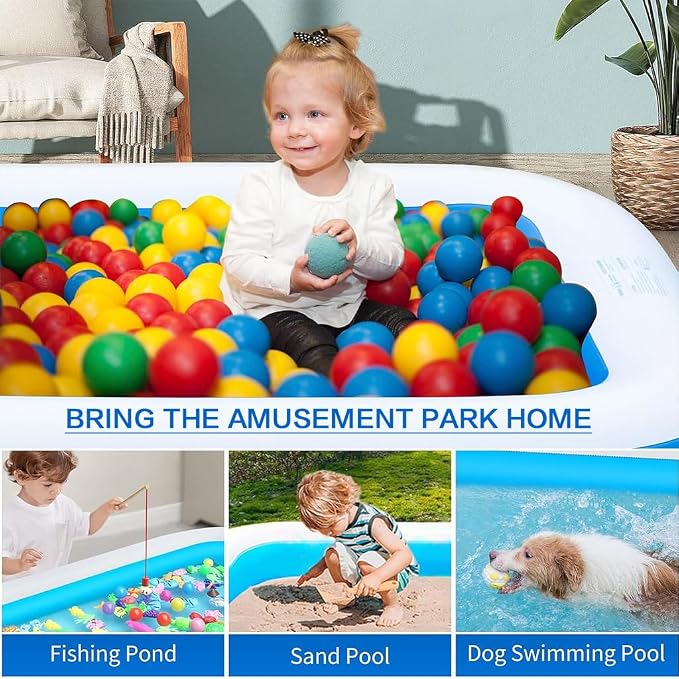 Inflatable Swimming Pool 71” x 51” x 28” Inflatable Family Swimming Pool for Summer Water Party, Adults, Outdoor, Garden, Backyard
