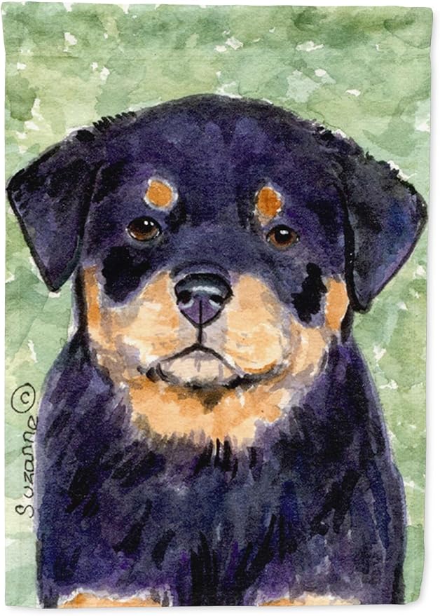 Caroline's Treasures SS8929GF Rottweiler Garden Flag Mailbox Flag Decorative Yard Flag Banner Outside Patio Artwork Yard Flower Beds, Garden Size, Multicolor