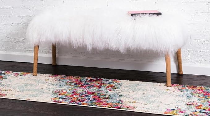 Unique Loom Chromatic Collection Area Rug - Joyous (2' x 8' Runner Multi/Blue)