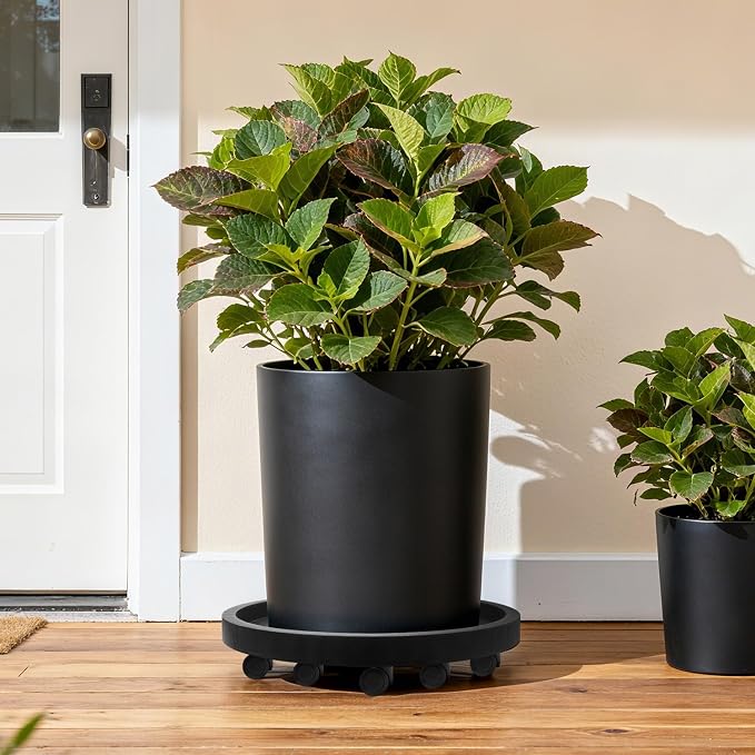 1Pack 23''Extra Large Plant Stand with Wheels, Plant Stand Dolly for Heavy Planter,Wheeled Planter Saucer Tray,Rolling plant stand,Heavy-Duty Plant Caddy with Casters for Indoor and Outdoor(Black)