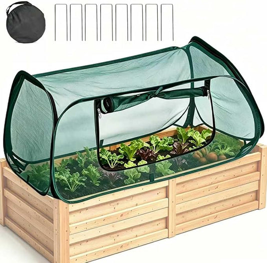 Pop Up Garden Rows Plant Cover,45"x22"x16",Covers for Raised Beds,Garden Bed Covers for Vegetables,Insect Bird Barrier Plant Net Cage with Stakes for Protecting Seedlings Fruits Vegetable Row