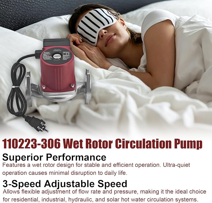 110223-306 1/25 Wet Rotor Circulator Pump Fit for Astro 230SS 115V 18GPM | stainless steel circulator pump 2800RPM Flange for Domestic Industrial Hydraulic Replace 110223306