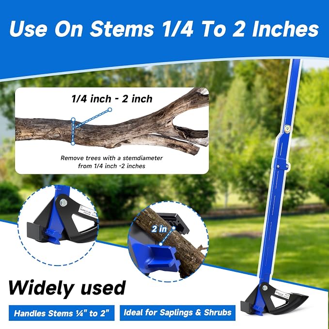 Sapling Puller Tool - Heavy Duty Tree Root Puller for ¼ to 2" Woody Stems | Fully Uproots Trees & Shrubs | Ergonomic Garden Tool for Landscaping, Farming, Forestry