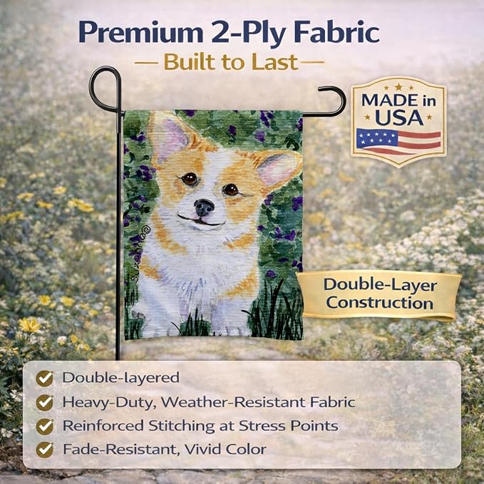 Caroline's Treasures SS8854GF Corgi Garden Flag Mailbox Flag Decorative Yard Flag Banner Outside Patio Artwork Yard Flower Beds, Garden Size, Multicolor