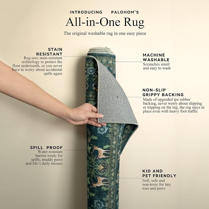 Washable Runners for Hallways Kitchen Rugs: 2'x6' Runner Rug Stain Resistant Non Slip Low Pile Soft Carpet Runners for Hallways Bedroom Kitchen Entryway Indoor Living Room Farmhouse