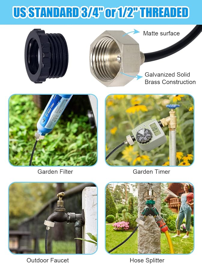 Tesmotor Misters for Outside Patio, Outdoor Misters for Patio Garden Lawn Pool Umbrella Trampoline