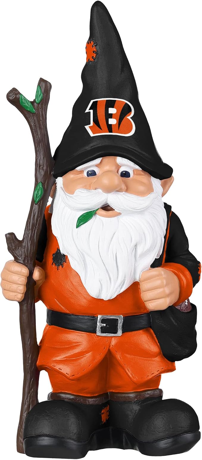 FOCO NFL Team Logo Holding Stick Garden Statue Outdoor Gnome