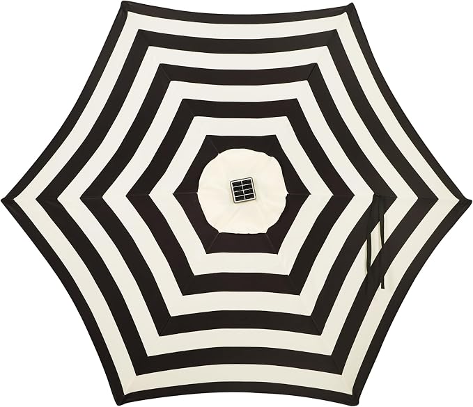 Blissun 7.5 ft Solar Umbrella, 18 LED Lighted Patio Umbrella, Table Market Umbrella