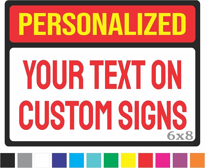 Custom Metal Sign for Outdoor and Indoor made from weatherproof non rusting aluminum. Full Color, UV Ink lasts years. Customized No Trespassing Signs, Personalized Delivery Signs for home or office. 6" x 8" - by ATX CUSTOM SIGNS
