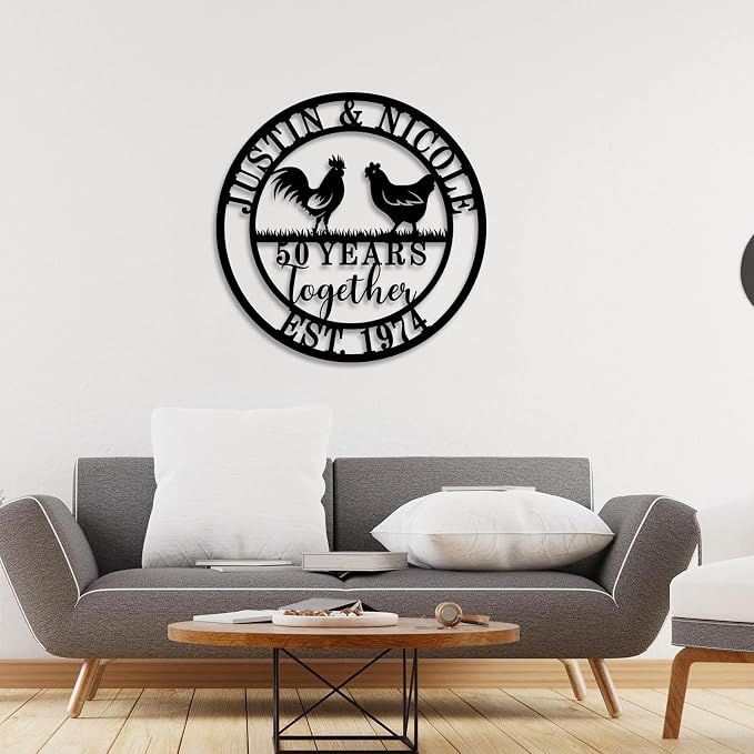 Personalized 50th/70th/60th/40th/30th/25th/1st Anniversary Wedding Gifts,Custom Metal Name Sign,Best 50th Anniversary Metal Gifts for Couple Parent Husband Wife, Unique Anniversary Present Ideas