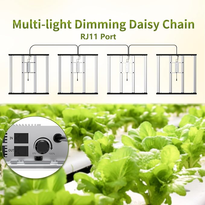 FARMLITE LED Grow Lights for Indoor Plants Full Spectrum Growing Light Bar Plant Hanging Growing Lamps Seedling Daisy Chain Dimmable Board 4x4ft Coverage (420watts)