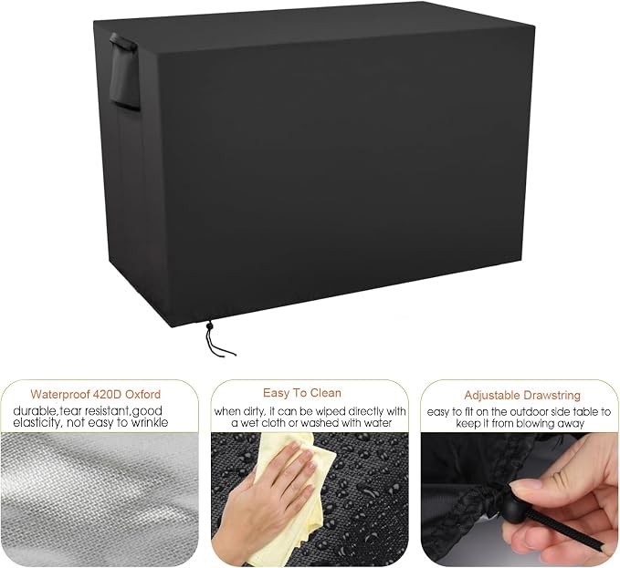 Deck Box Cover Fit for Keter Westwood 150 Gallon Resin Large Deck Box, Patio Furniture Cushion Storage Box Cover Waterproof Dustproof for Outdoor Storage Box- 63” Lx 30”W x 25”H