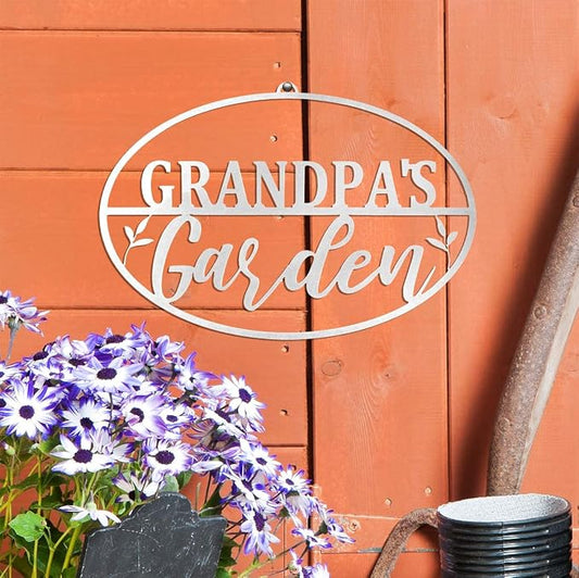 Garden Oval for Him (Grandpa's) -Yard Signs Decorative Outdoor -Garden gifts for men -Outdoor Plaque -Gifts for gardeners men -fathers day yard sign -Gardening Signs