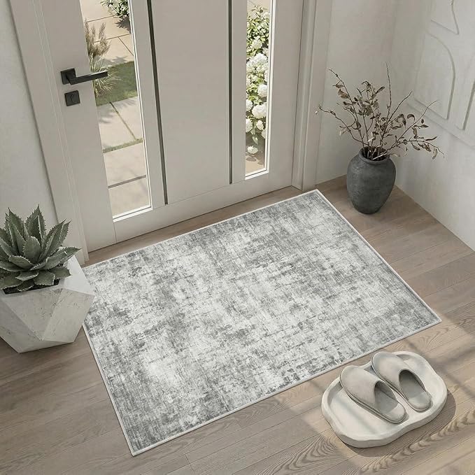 2x3 Area Rug Washable Abstract: Non Slip Throw Rugs for Entryway | Indoor Door Mat for Kitchen Soft Low Pile Thin Small Carpet for Hallway Bedroom Dining Room Home Office Decor