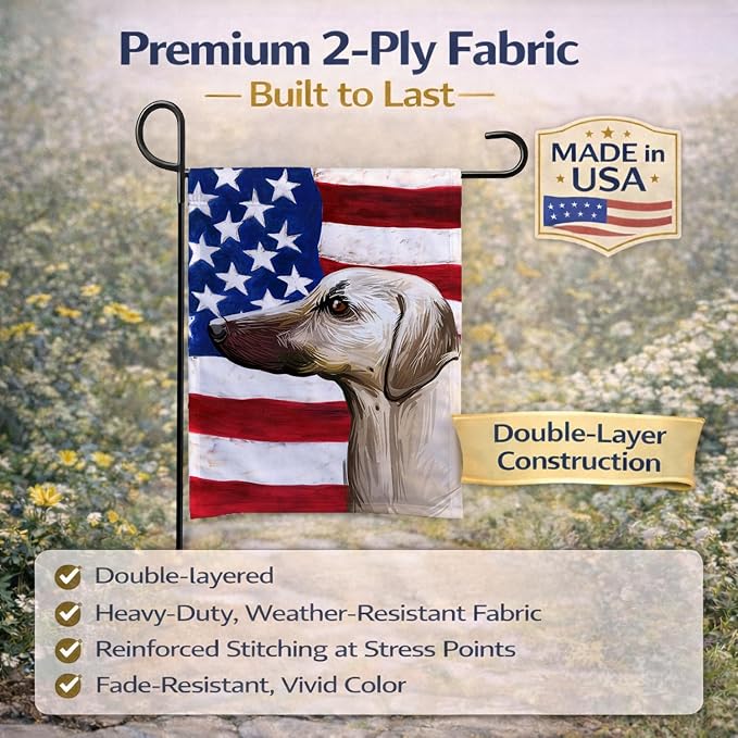 Caroline's Treasures CK6710GF Sloughi Dog American Flag Garden Flag Mailbox Flag Decorative Yard Flag Banner Outside Patio Artwork Yard Flower Beds, Garden Size, Multicolor