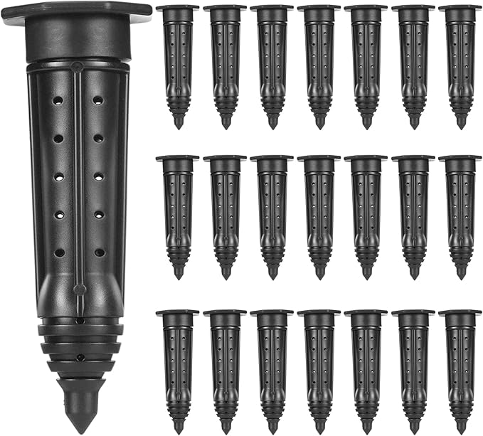 Briwooody 25 Pack Garden Watering Stake Large UV-Protected ABS Plastic Deep Root Irrigation Spike for Trees, Shrubs, Bushes, Shrubs, Flowers, Fruits, Vegetables, Potted Plants (8 Inch)