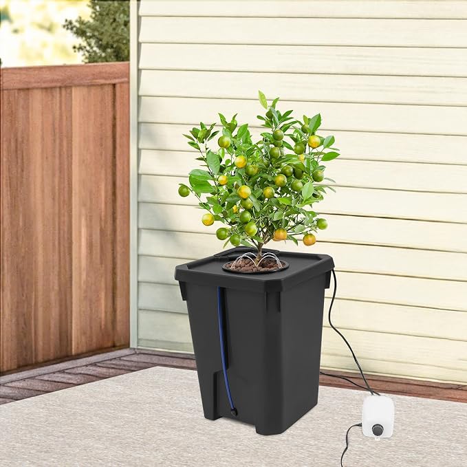 Hydroponics Grow System with Top Drip Kit, 7.13 Gal Hydroponics Growing System Kit, with Air Pump, Clay Pebbles, Culture Bucket System, Recirculating Drip Garden System (1)