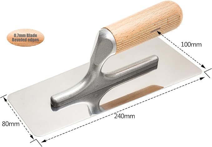 Polished Stainless Steel Venetian Plaster Trowel Set 3 PC Paint Plastering Finishing Hand Tools