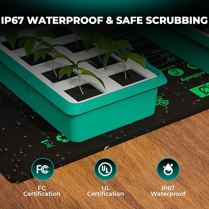 MARS HYDRO 10''x 20.75'' Seedling Heat Mat with Thermostat Heating Pad IP67 Waterproof, Easy to Clean, for Seedling, Germination, Clone, Reptile