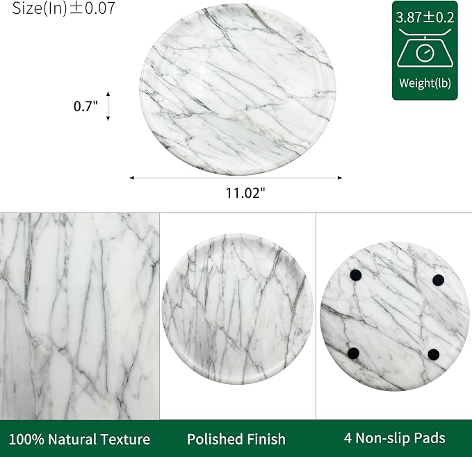 Marmor Marble Perfume Tray Bathroom Tray for Decorative,Candles,Jewelry Stone Vanity Tray,Kitchen Counter Decor and Home Decorative Tray(Calacatta Marble White) Jewelry Tray Unique Festival Gifts