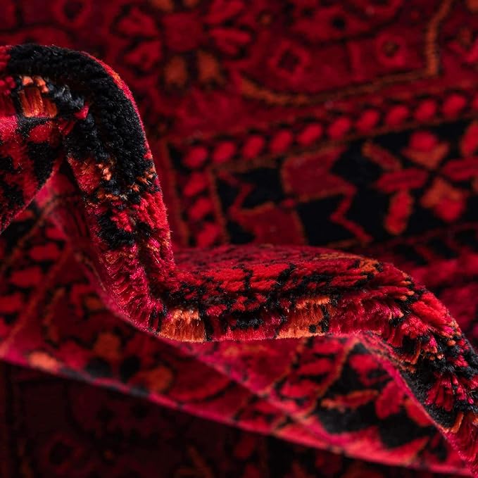 Unique Loom Tekke Collection Area Rug - Sheibani (5' Octagon, Red/ Black)