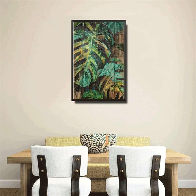 Metal Sign Tin Sign Vintage Wall Art Vintage Monstera Deliciosa Tin Sign for Rustic Wall Art Shabby Chic Interiors and Plant Lover Sign for Garden for Room 12×16 Inches with Metal Frame