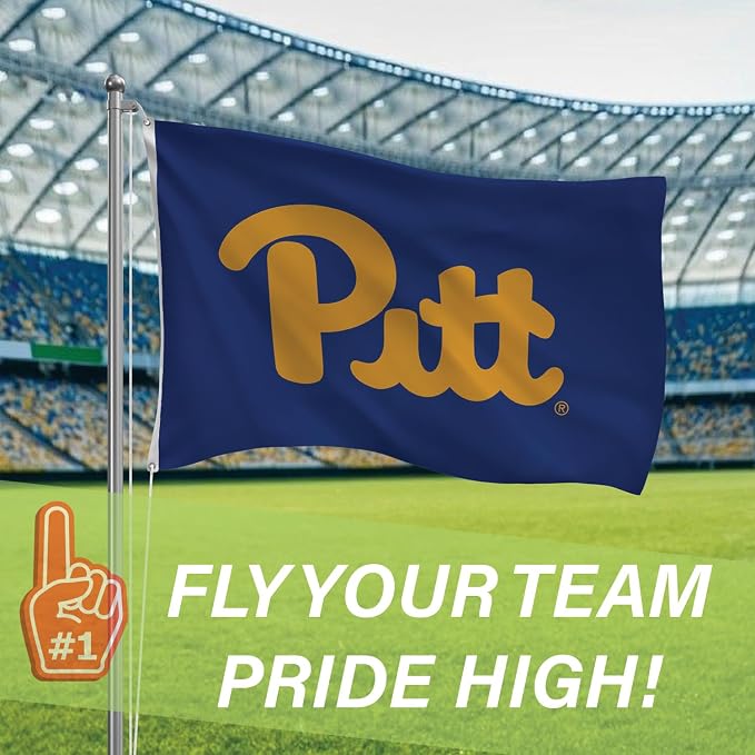 NCAA University of Pittsburgh Flag with Grommets, 3'x5' Pitt Panthers Outdoor College Flags & Banners for Garden Patio Indoor Wall Décor