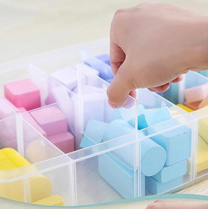 Sooyee 3-Layer Things & Crafts Storage Box, Large | 30 Adjustable Compartments, For Washi Tape, Embroidery Accessories, Threads Bobbins, Kids Toy, Nail Polish, Jewelry