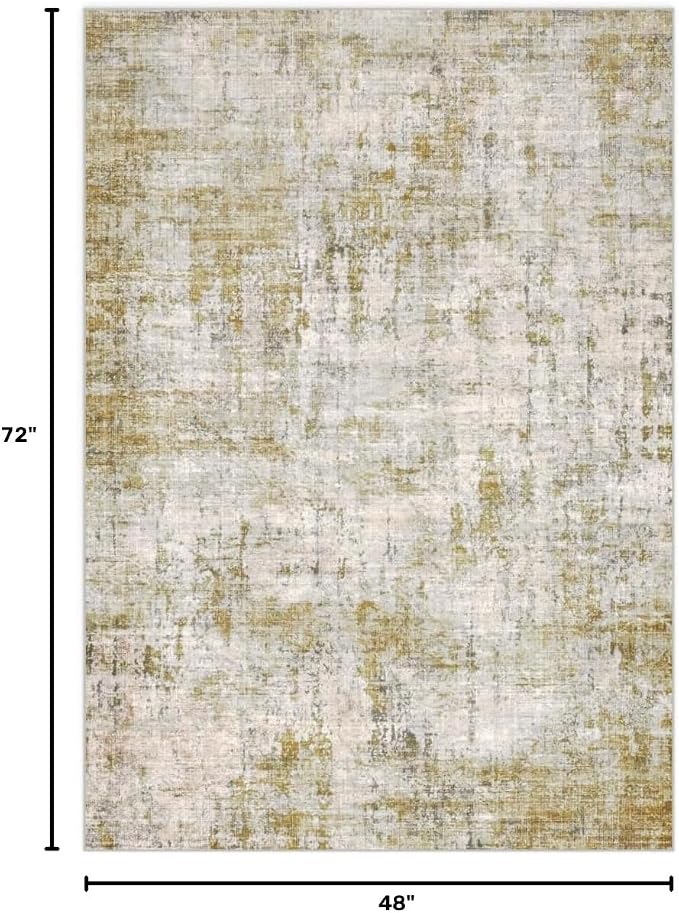 Washable 4'x6' Abstract Area Rug for Bedroom Living Room | Modern Carpet For Bedroom Kitchen Office Hallway Entryway Printed Pattern Home Decor Non-Slip Stain-Resistant Easy To Clean
