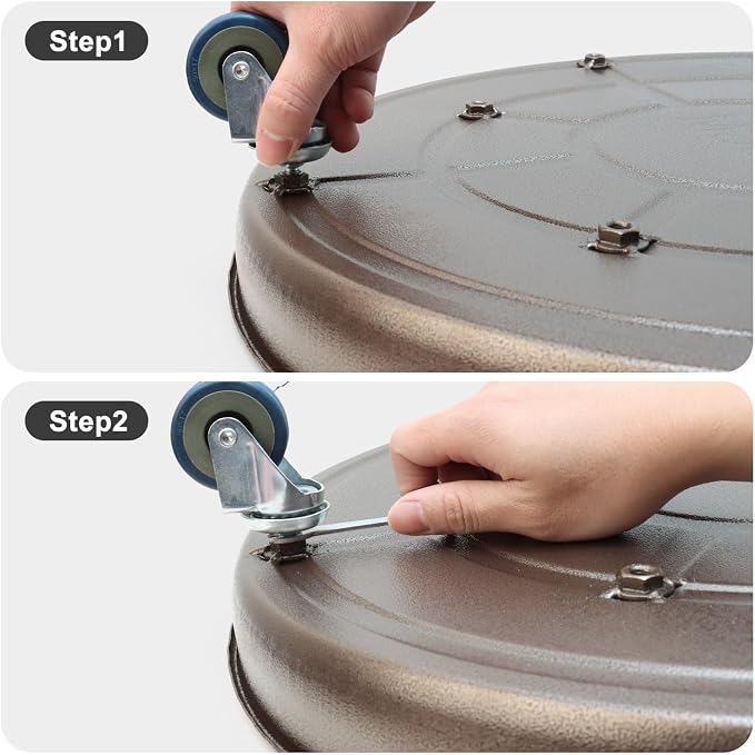 1 Pack 20 Inch Metal Plant Caddy With Lockable Wheels,Plant Stand Dolly for Heavy Planter,Wheeled Planter Saucer Tray,Rolling Plant Stand,Heavy-Duty Plant Caddy for Indoor and Outdoor(Copper)