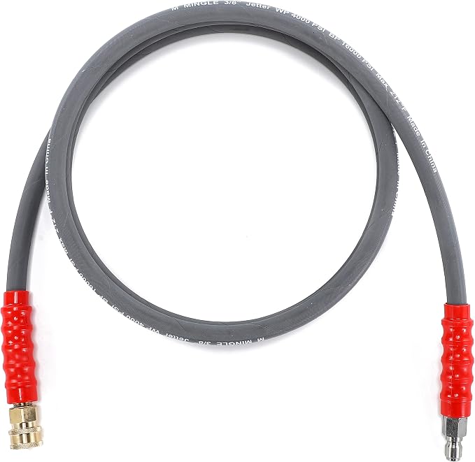 M MINGLE Pressure Washer Jumper Hose, 5 FT Whip Hose for Power Washer | 3/8 Inch Quick Connect, Hot & Cold Water Compatible, Connect Pump to Hose Reel
