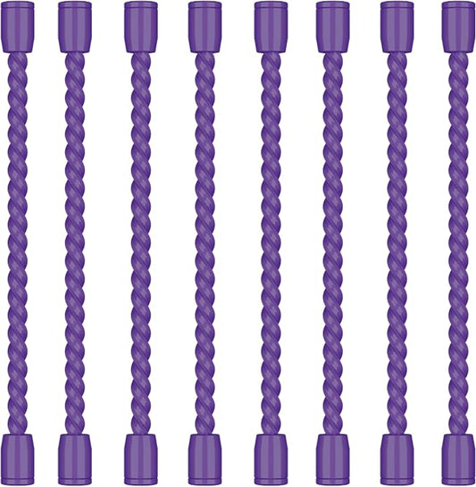 8PCS 4-Inch Silicone Cable Ties, Bendable Rubber Twist Ties, Reusable Twist Ties for Cords, gear ties for Organizing, Bundling (Purple)