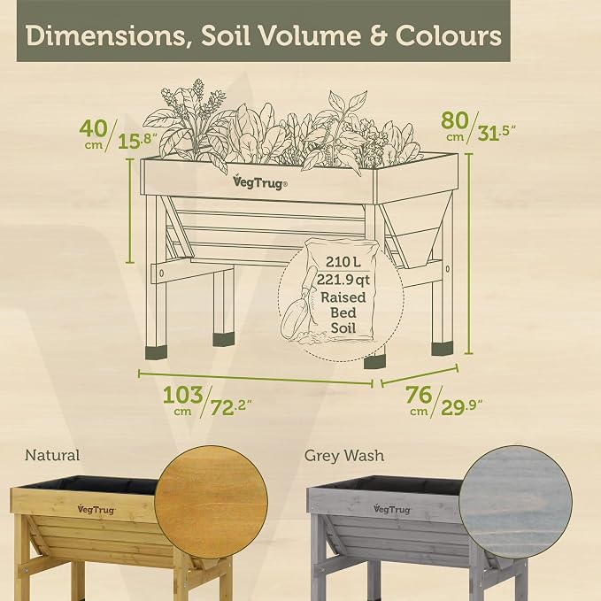 VegTrug® Raised Bed Classic Small 1m, Natural