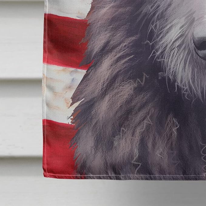 Caroline's Treasures CK6452CHF Bouvier des Ardennes American Flag House Flag Large Porch Sleeve Pole Decorative Outside Yard Banner Artwork Wall Hanging, Polyester, House Size, Multicolor
