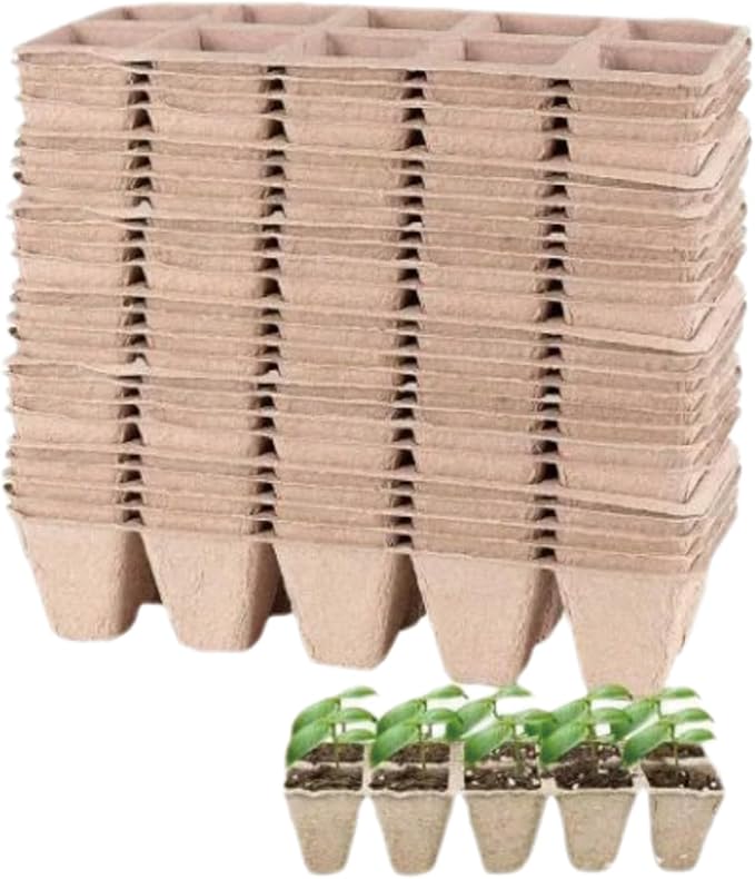 360 Cells Peat Pots Seedling Start Trays 36 Pack Seedling Pots Biodegradable Seedling Starter Kit,Organic Germination Plant Starter Trays