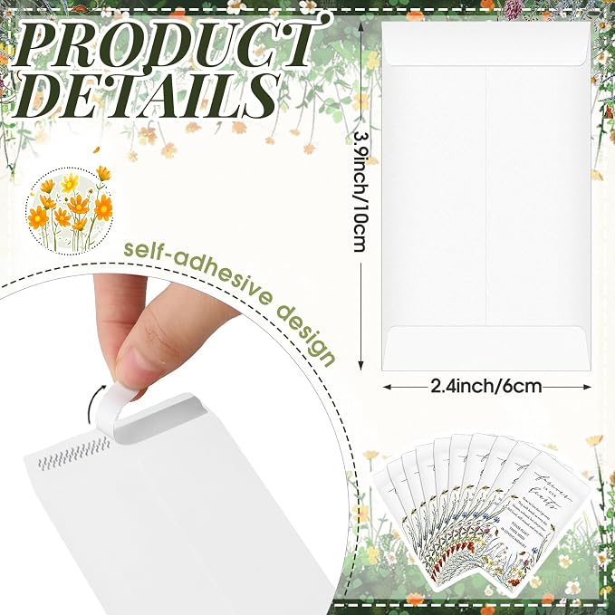 Fumete 120 Pack Wildflower Seed Packets Bulk Memorial Day Wildflower Coin Envelopes Kraft Small Celebration of Life Funeral Favors for Guests Loss of Loved One Veterans Day Gift, 3.9 x 2.4 Inch
