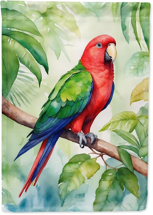 Caroline's Treasures Eclectus Parrot Garden Flag Mailbox Flag Decorative Yard Flag Banner Outside Patio Artwork Yard Flower Beds, Garden Size, Multicolor